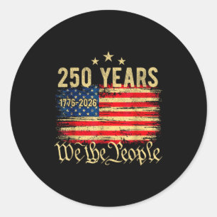 Vintage 250 Jahre amerikanische Flagge 250. Jubilä Runder Aufkleber
