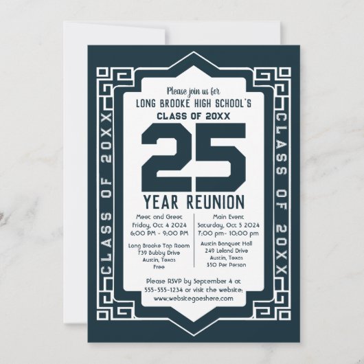 Vintage 25-jährige Wiedersehen "Class of" Einladung (Vorderseite)