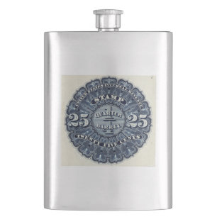 Vintage 25c Bier-Einnahmestempel Premium-Flasche Flachmann