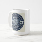 Vintage 25c Bier Revenue Briefmarke Tasse (Vorderseite Links)