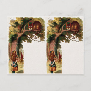Vintage-2-Illustration Alice im Wunderland Postkarte
