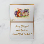 Vintage 2 Kaninchen Osterferien Faltkarten Feiertagskarte (Innenseite)