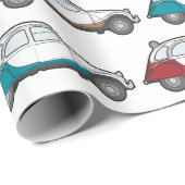 Vintage 2cv Deux Chevaux Mix Geschenkpapier (Rolleneckpunkt)