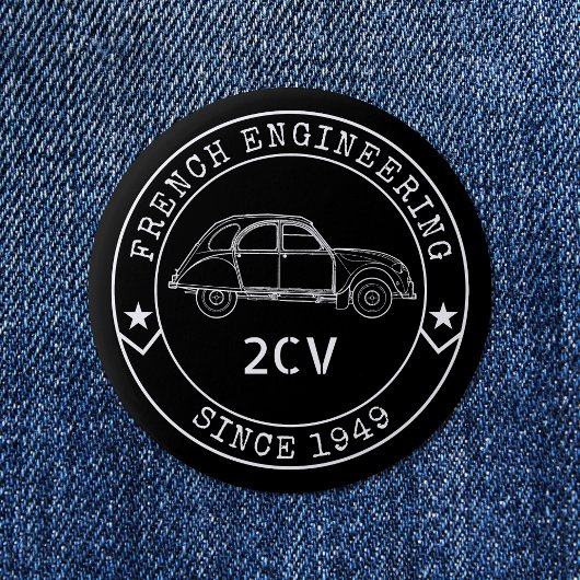 Vintage 2CV Oldtimer Abzeichen Engineering Excelle Button