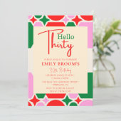 Vintage 30. Geburtstagsfeier Party Einladung (Stehend Vorderseite)