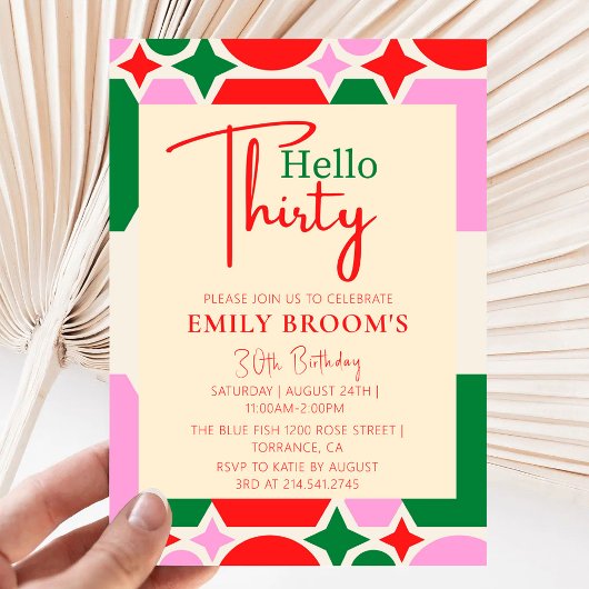 Vintage 30. Geburtstagsfeier Party Einladung