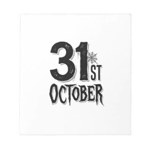 Vintage 31. Oktober Halloween-Schrifttyp-Design_1 Notizblock