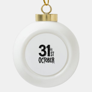 Vintage 31. Oktober Halloween-Schrifttypdesign_1 Keramik Kugel-Ornament