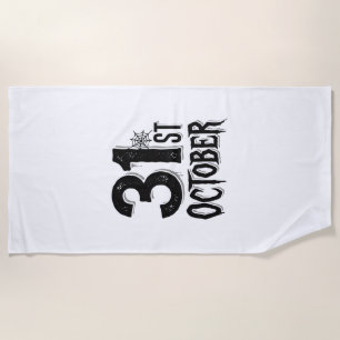 Vintage 31. Oktober Halloween-Schriftzug Design_1 Strandtuch