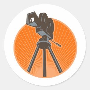 Vintage 35 mm Bildkamera Retro Runder Aufkleber