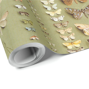 Vintage 374 Motten aus Neuguinea Geschenkpapier