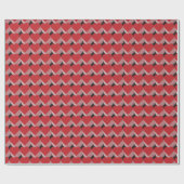 Vintage-3D-Rot-Herz-Muster  Geschenkpapier (Flach)