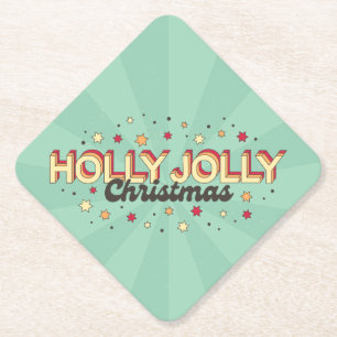 Vintage 3D-Typografie, Weihnachtstext Untersetzer