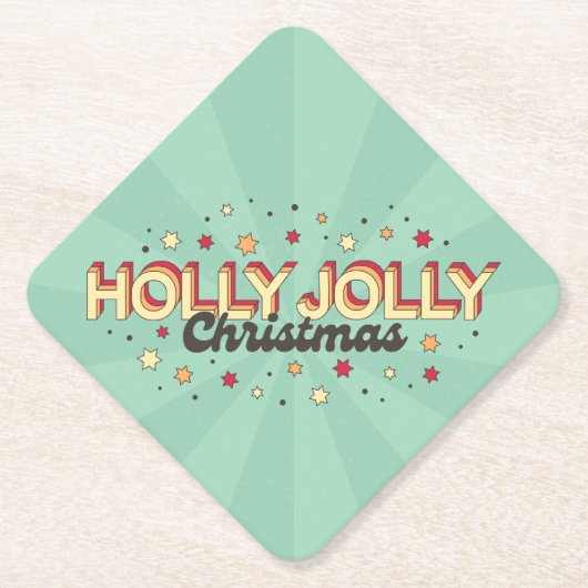 Vintage 3D-Typografie, Weihnachtstext Untersetzer (Vorderseite)