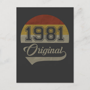 Vintage 40. Geburtstag original 1981 Mann Frau Ges Postkarte