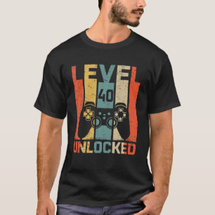 Vintage 40. Geburtstagsspiel Level 40 freigeschalt T-Shirt