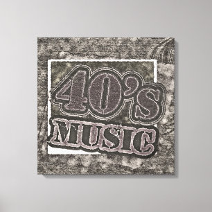 Vintage 40er-Jahre-Musik - Wrapped Canvas Leinwanddruck