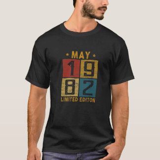 Vintage 40Th Birthday May 1982 Born In 1982 40 Yrs T-Shirt