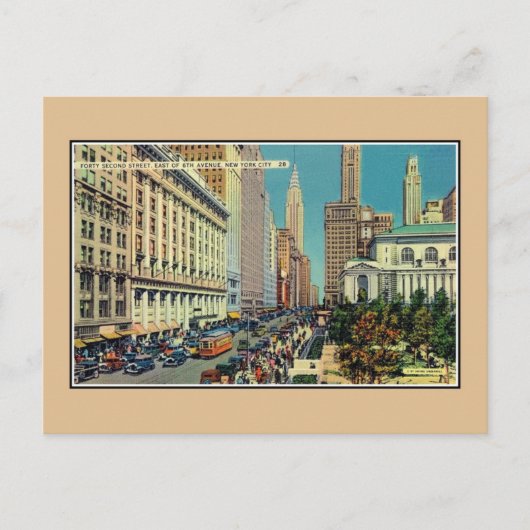 Vintage 42nd Street New York City Postkarte (Vorderseite)