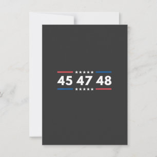 Vintage 45 47 48 Trump 2024 USA-Flagge Präsident   Einladung