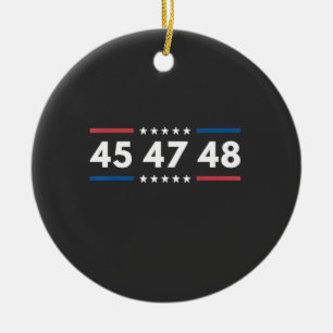Vintage 45 47 48 Trump 2024 USA-Flagge Präsident   Keramik Ornament