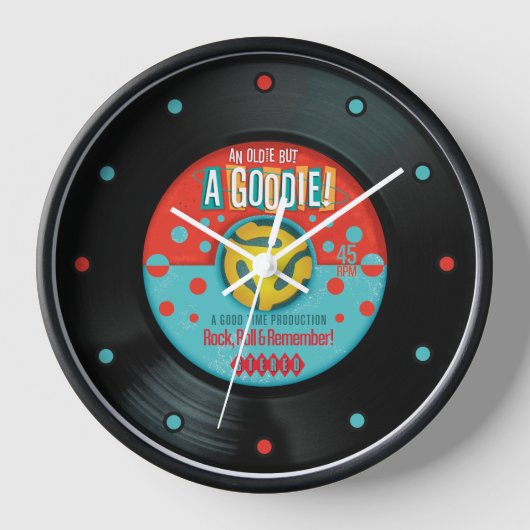 Vintage 45-pm-Schallplattenuhr - "Retro-Stil" Uhr (Vorderseite)