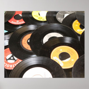 Vintage 45rpm Schallplatten Poster