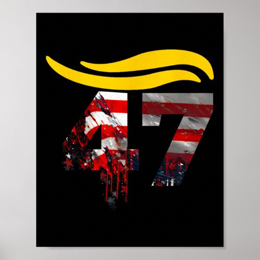 Vintage 47 Trump Haar 2 Poster (Vorne)