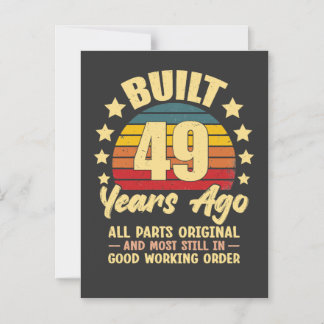 Vintage 49th Birthday Built 49 Years Ago Funny  Magneteinladung