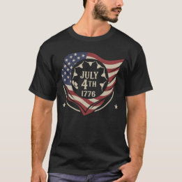 Vintage 4. Juli 1776 Flaggen Schild T-Shirt