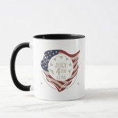 Vintage 4. Juli 1776 Flaggen Schild Tasse (Links)