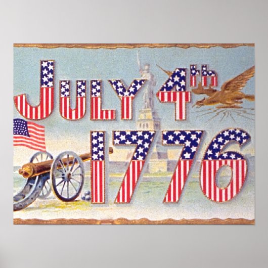 Vintage 4. Juli 1776 Poster (Vorne)