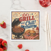 Vintage 4. Juli BBQ-Cookout Serviette (Beispiel)