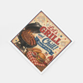 Vintage 4. Juli BBQ-Cookout Serviette (Ecke)