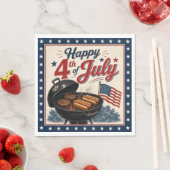 Vintage 4. Juli BBQ-Party Serviette (Beispiel)