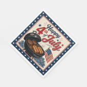 Vintage 4. Juli BBQ-Party Serviette (Ecke)