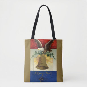 Vintage 4. Juli mit Adler und Freiheitsglocke Tasche