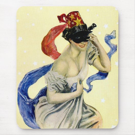 Vintage 4. Juli - patriotische Maskenparty Mousepad (Vorne)