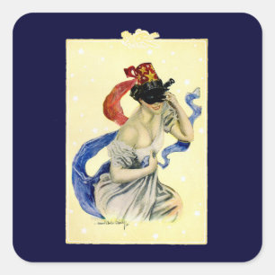 Vintage 4. Juli patriotische Maskenparty Quadratischer Aufkleber