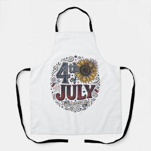 Vintage 4. Juli Patriotischer Sonnenblumen-Shirt D Schürze