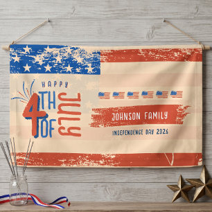 Vintage 4. Juli Patriotischer USA Unabhängigkeitst Banner