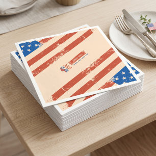 Vintage 4. Juli Patriotischer USA Unabhängigkeitst Serviette
