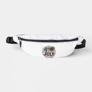 Vintage 4. Juli patriotisches Sonnenblumen-Shirt D Bauchtasche
