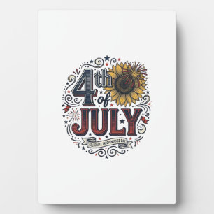 Vintage 4. Juli patriotisches Sonnenblumen-Shirt D Fotoplatte