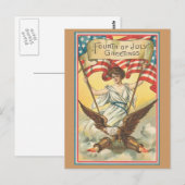 vintage 4. Juli Postkarte (Vorne/Hinten)