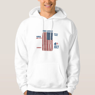 Vintage 4. Juli USA-Flagge Freigeist Patriotisch Hoodie