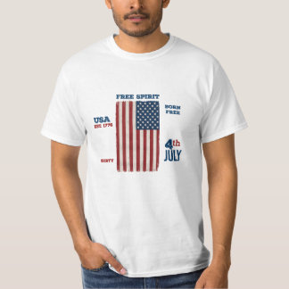 Vintage 4. Juli USA-Flagge Freigeist Patriotisch T-Shirt