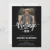 Vintage 50. Geburtstag Einladung (Vorderseite)