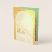 Vintage 50. Geburtstagsfeier, Goldene Frühlingsgöt Folienkarte (Vorderseite)