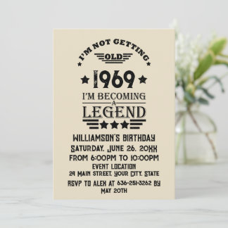 Vintage 50. Geburtstagsparty Einladung